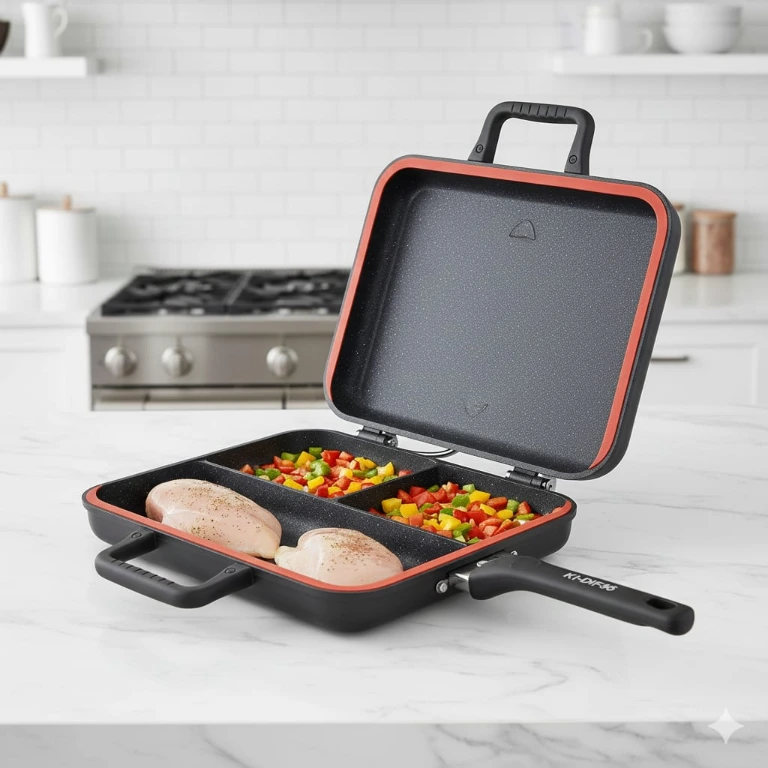 [KI-DFP40-B] KI-DFP40 / DOUBLE FRYPAN (Black)