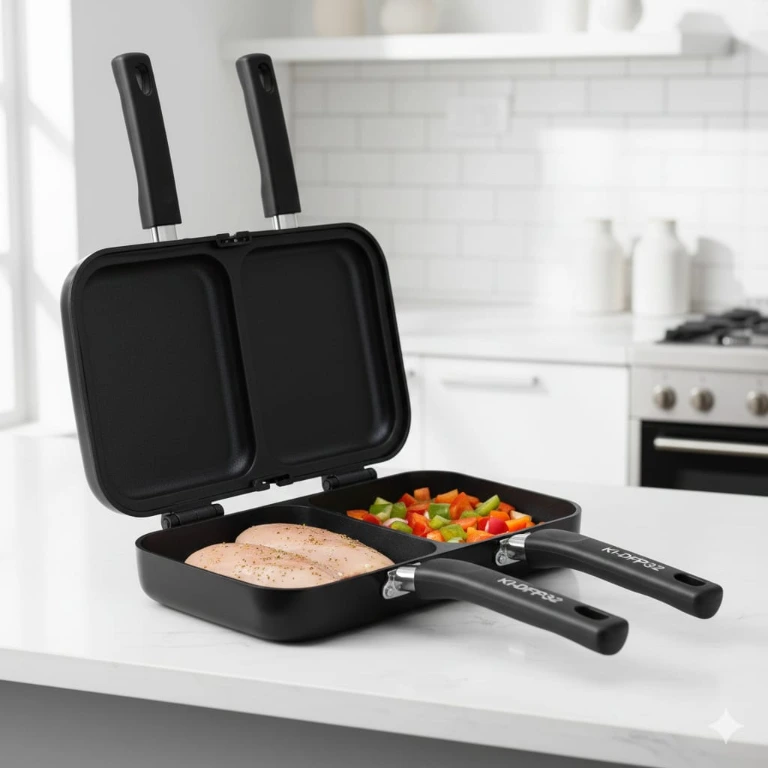 [KI-DFP32-B] KI-DFP32 / DOUBLE FRYPAN (Black)